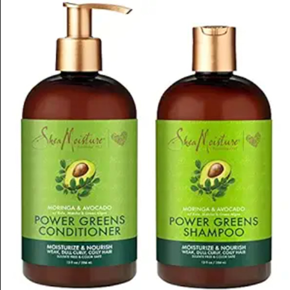SheaMoisture Power Greens Shampoo & Conditioner Moringa & Avocado 13oz - Picture 2 of 7